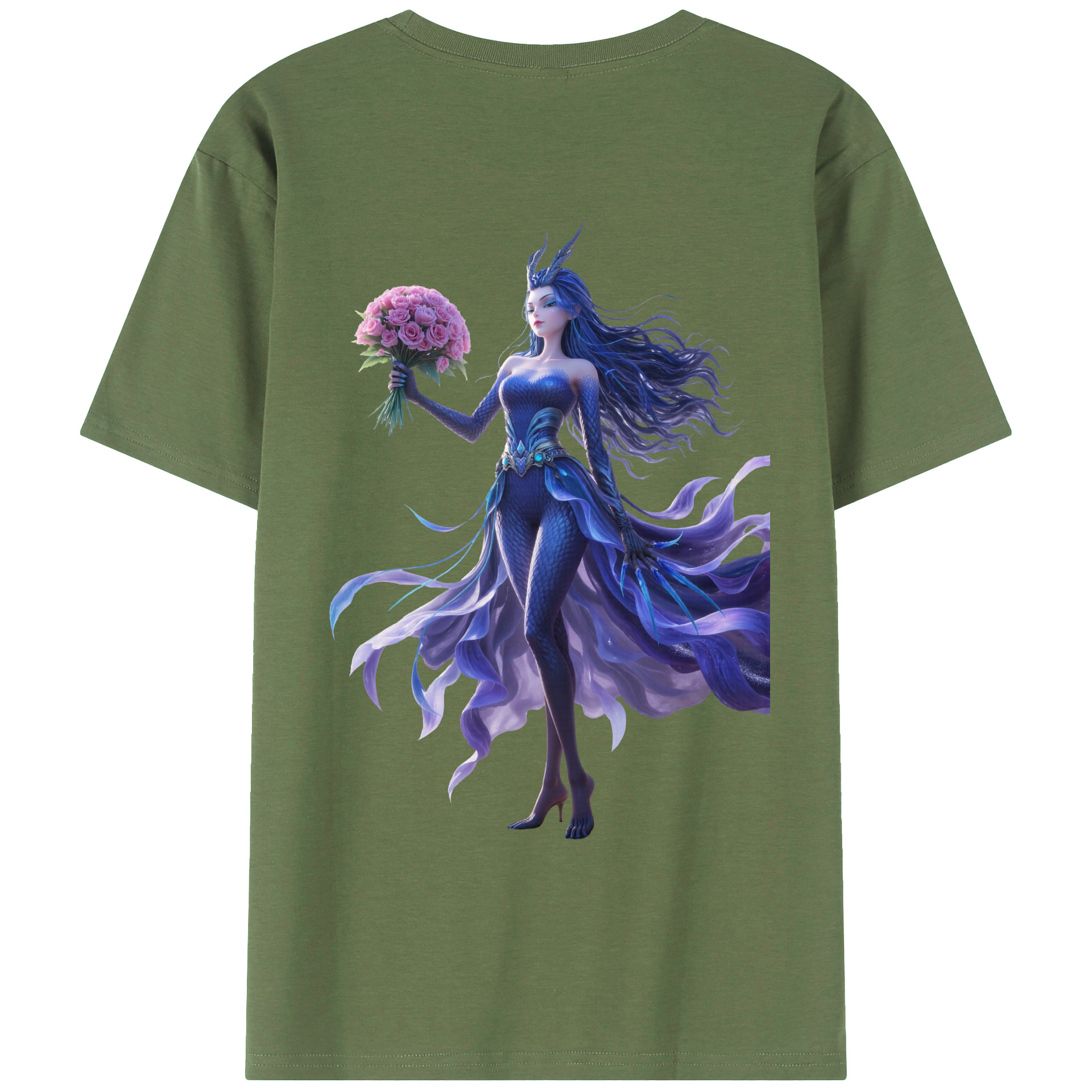 （画像用） Ne Zha 2 ナタ 魔童の大暴れ 綿100％ メンズ半袖Tシャツ（バックプリント） 通気性